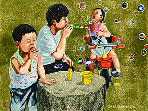 シャボン玉遊び