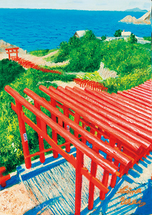 連なる鳥居(油谷湾の元乃隅稲成神社)